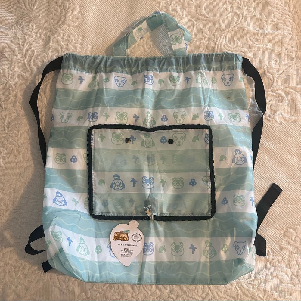 Nintendo Animal Crossing Packable Backpack Tote Bag